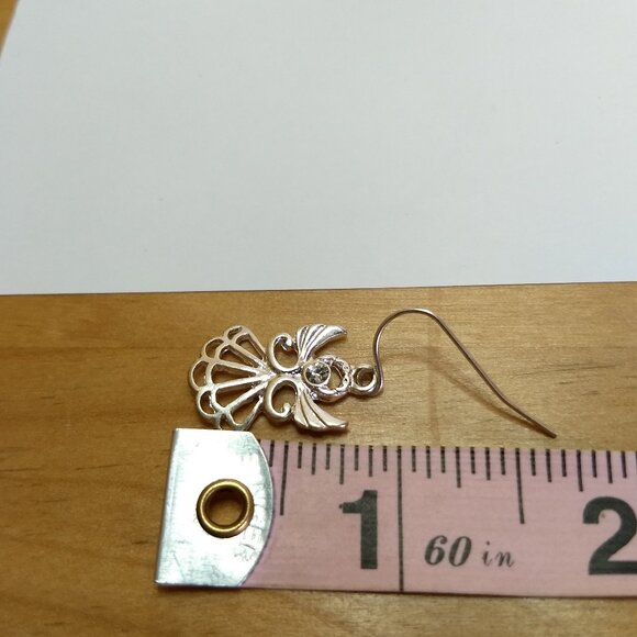 Happy Holidays Snowflake Elastic Ring Earring Lot Angel Snowflake Holiday - Picture 11 of 11